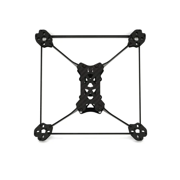 Vista dall’alto del telaio FPV TBS Source V, design pulito, struttura racing compatibile con stack 20x20 e 30x30