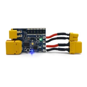 Vista frontale del VIFLY ShortSaver V2, smoke stopper compatto per droni FPV con connettori XT30 e XT60